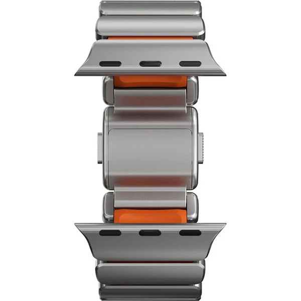Nomad Stratos Band FKM řemínek Apple Watch 45/46/49mm Natural Titanium/Ultra Orange - Řemínky - Obrázek 4687bf9cf1a44cf8a7d7b842eae2864b