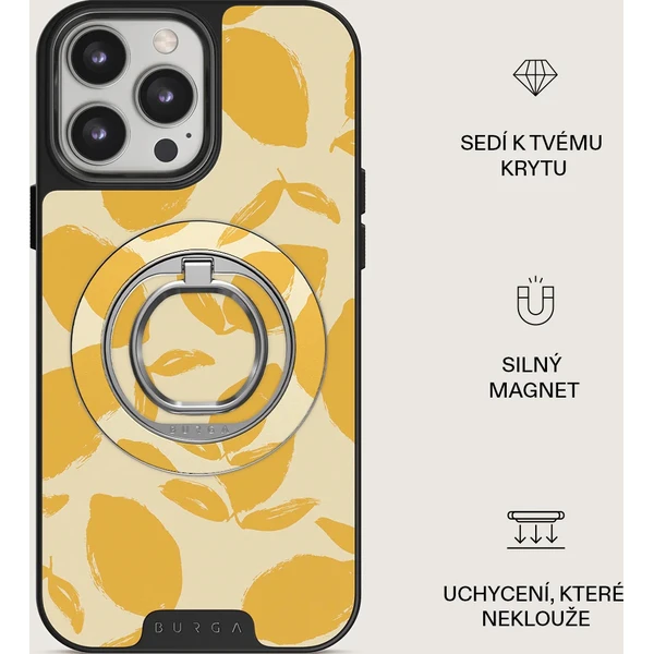 Burga Magnetic Ring držák Lemon Tart stříbrný - Držáky - Obrázek 46882961b9a94a248c641ee04abd8808