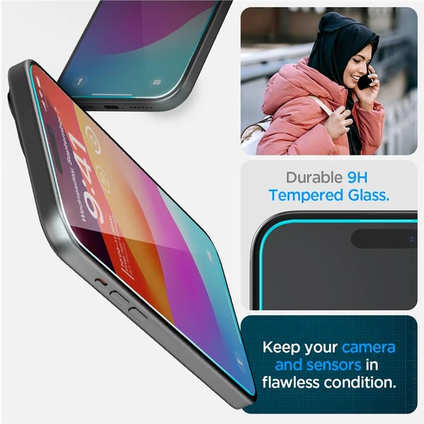Spigen Glass tR EZ Fit 2 Pack tvrzené sklo iPhone 16/15 čiré - Ochranné folie a skla - Obrázek 46U8000601