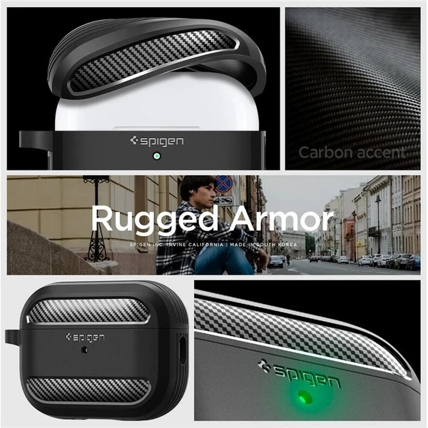 Spigen Rugged Armor pouzdro pro  AirPods Pro 2 černé - Pouzdra - Obrázek 46a8a6b2e12f43659089cc4f1b715ece