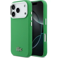 Lacoste PVC Iconic Petit Pique Metal Logo MagSafe kryt iPhone 17 Pro zelený - Pouzdra
