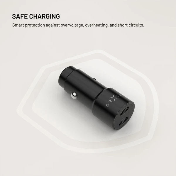 FIXED autonabíječka s 2xUSB-C výstupem, podpora PD 3.0, 65W, černá - Nabíječky - Obrázek 46d9671e5f3e4317b50c40abfb4d045f