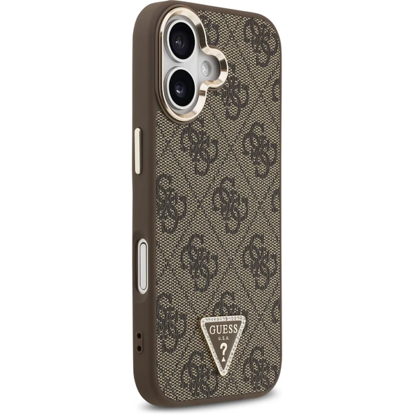 Guess PU Leather 4G Triangle Logo Gold Frame MagSafe kryt iPhone 17 hnědý - Pouzdra - Obrázek 46e5e9a63fa94753b140ffe2a262e969