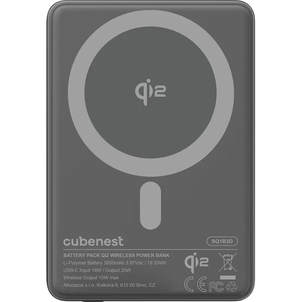 CubeNest SQ1B3D SlimDual Qi2/MagSafe powerbanka (5000 mAh) černá - Powerbanky - Obrázek 46f14a024cf24fa5a8f1cac7bc45c9ab