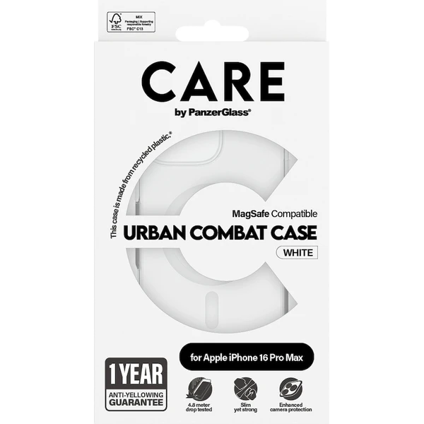 PanzerGlass® CARE kryt Apple iPhone 16 Pro Max MagSafe Urban Combat čirý/bílý - Pouzdra - Obrázek 4708000P01
