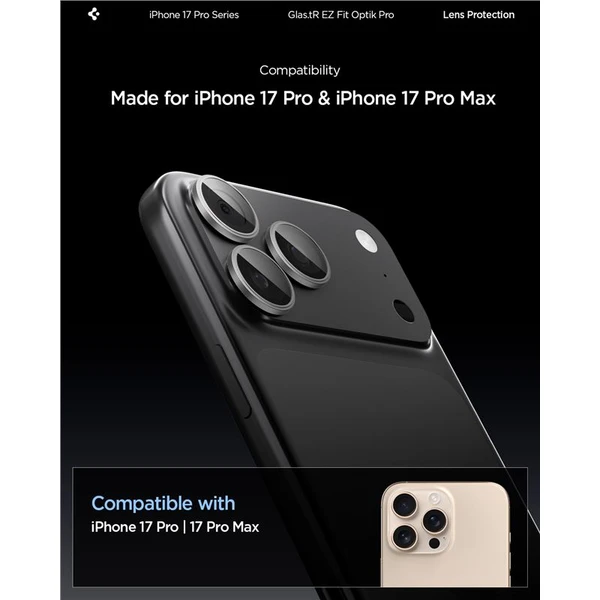 Spigen Glass tR EZ Fit Optik Pro skla iPhone 17-14 Pro/17-14 Pro Max gray (2 ks) - Ochranné folie a skla - Obrázek 470ced5fb49f4ad197a5bb3dcffd7eab