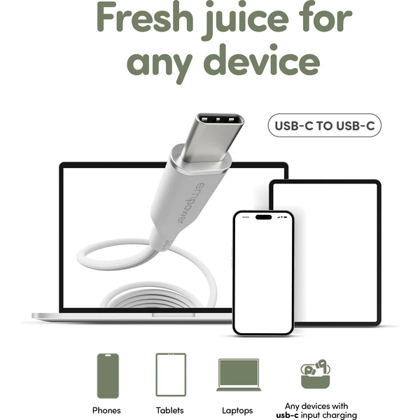 PanzerGlass USB-C/USB-C magnetický napájecí kabel 240W 1,5m bílý - Kabely a redukce - Obrázek 473J000K01