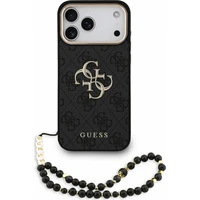 Guess PU 4G Metal Logo Strap kryt iPhone 18 Pro Max černý - Pouzdra