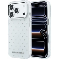 Karl Lagerfeld IML Rhinestones Allover Magsafe kryt iPhone 18 Pro Max bílý - Pouzdra