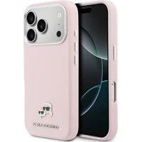 Karl Lagerfeld PU Karl and Choupette Heads Pins MagSafe kryt iPhone 17 Pro Max růžový - Pouzdra