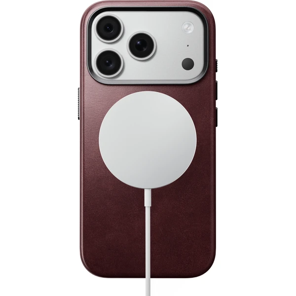 Nomad Traditional Leather (Horween) MagSafe kožený kryt iPhone 17 Pro/18 Pro Burgundy - Pouzdra - Obrázek 48152d106a9449df8700cf3ebc98c623