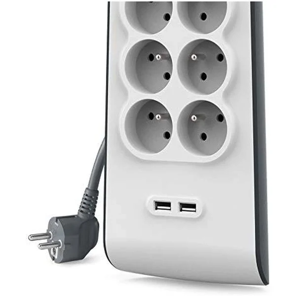 Belkin přepěťová ochrana BSV804, 8 zásuvek, 2xUSB/2.4A, 2m - Přepěťové ochrany - Obrázek 481L100301