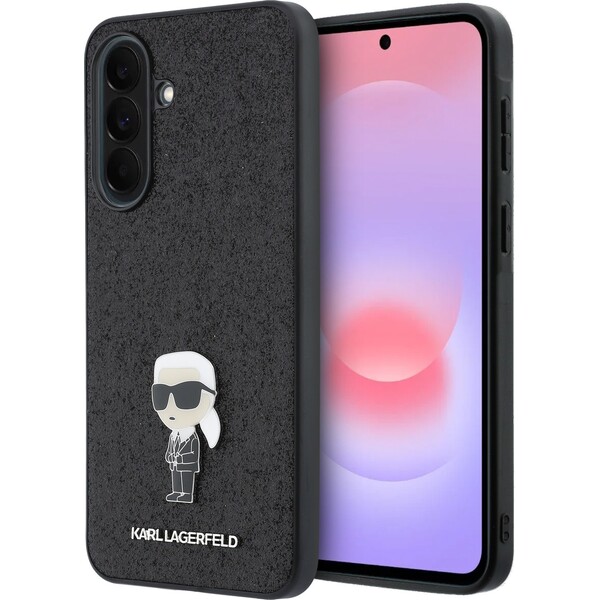 Karl Lagerfeld Fixed Glitter Metal Ikonik kryt Samsung Galaxy A37 černý