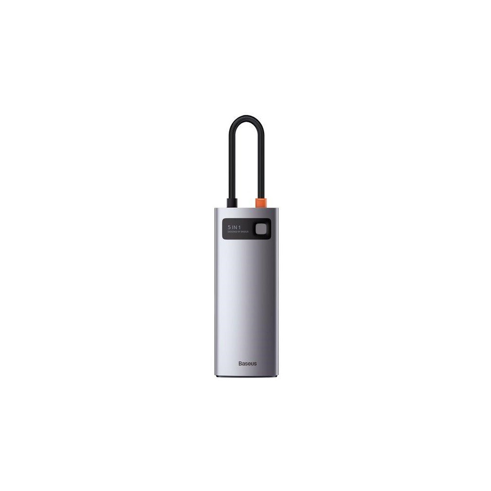 Baseus Metal Gleam Series 5v1 HUB Type-C (USB-C PD 100W, 3* USB 3.0, HDMI) šedý