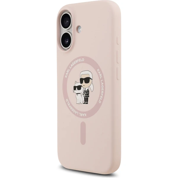 Karl Lagerfeld Liquid Silicone Karl and Choupette MagSafe kryt iPhone 17 růžový - Pouzdra - Obrázek 486c8b84742549d2944854a955855801