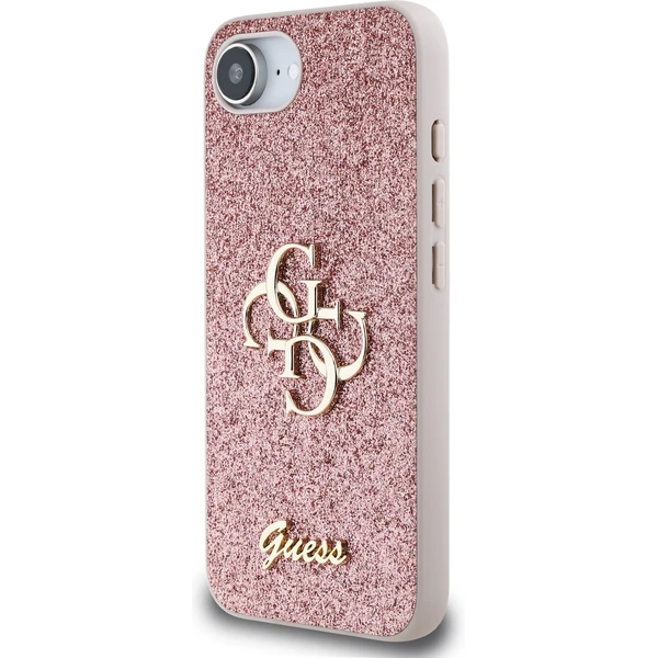 Guess PU Fixed Glitter 4G Metal Logo kryt iPhone 17e/16e růžový - Pouzdra - Obrázek 4890917d06f0496aa7e453e01e847255