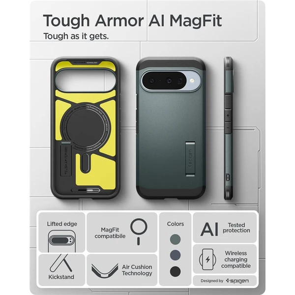 Spigen Tough Armor MagSafe kryt Google Pixel 10/10 Pro zelený - Pouzdra - Obrázek 489e1213140645aabb5b346b731e4910