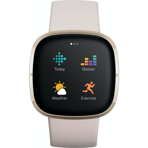 Fitbit Sense Lunar White/Soft Gold Stainless Steel | Smarty.cz