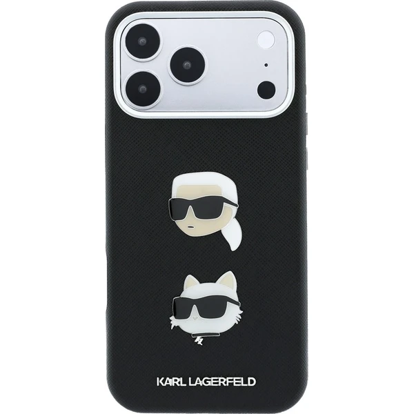 Karl Lagerfeld PU Semi Wrap Saffiano K&CH Heads kryt iPhone 18 Pro Max černý - Pouzdra - Obrázek 48cb3f33f190485496be235878a9397b
