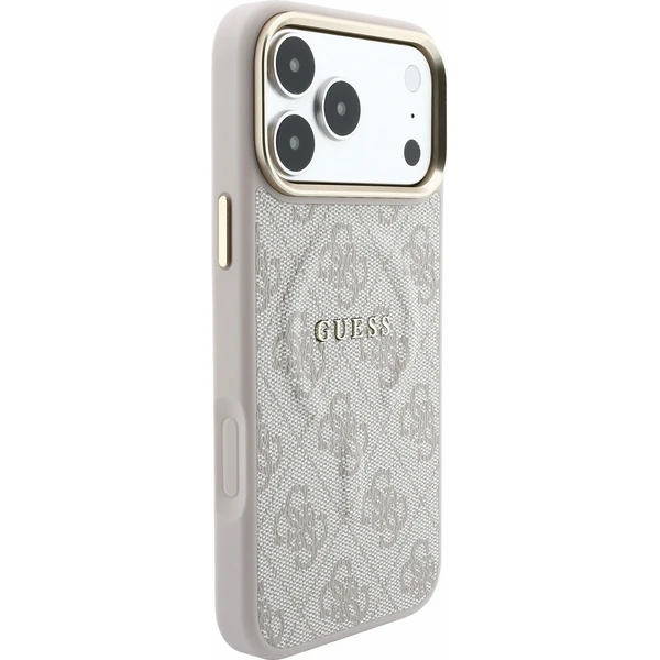 Guess PU Leather 4G Gold Frame Embossed MagSafe kryt iPhone 18 Pro Max růžový - Pouzdra - Obrázek 48eca763a52d42c59500a85a2704b489