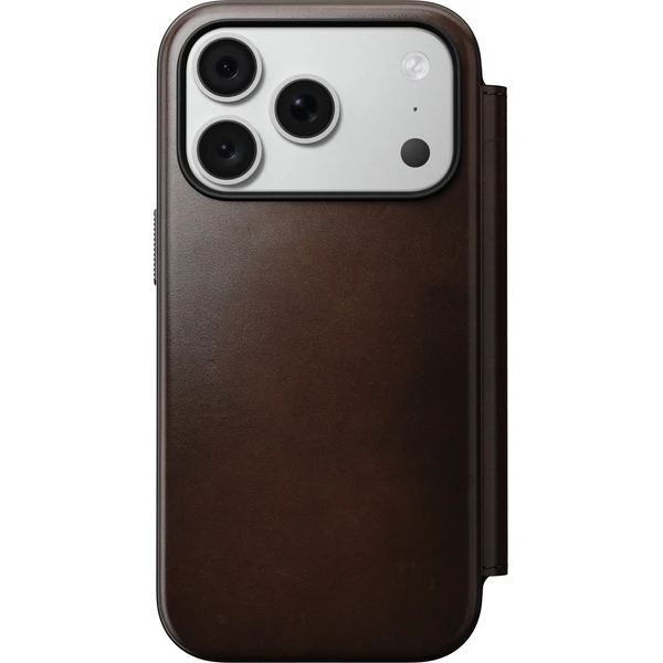 Nomad Modern Leather Folio (Horween) MagSafe kožené pouzdro iPhone 17 Pro/18 Pro Rustic Brown - Pouzdra - Obrázek 48fb7341a12649c48e55852f80baab5e
