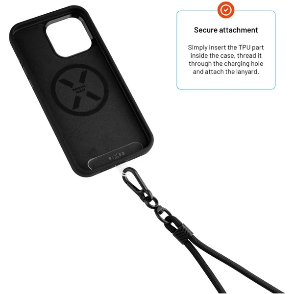 FIXED NeckUni univerzální šňůrka pro telefony se zadním krytem černá - Poutka - Obrázek 491824c1e9154303afcf5a5481cb9ea1