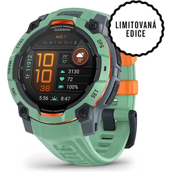 Garmin Instinct 3 – 45 mm, AMOLED, Neotropic s neotropic páskem Zelená
