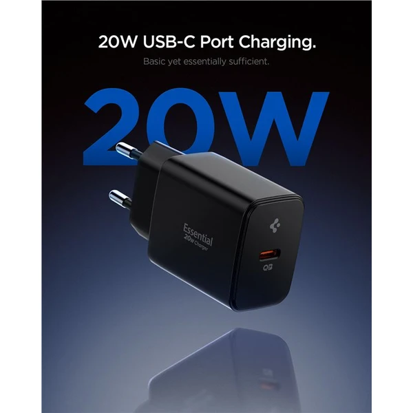 Spigen Essential 20W USB-C nabíječka (EE201EU) černá - Nabíječky - Obrázek 494c27af67b745fa9b50375fc8458936