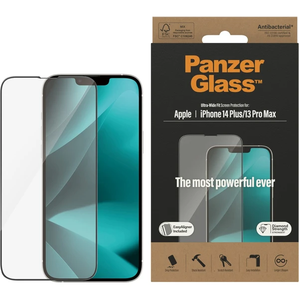 PanzerGlass™ Ultra-Wide Fit sklo iPhone 14 Plus/13 Pro Max s instalačním rámečkem - Ochranné folie a skla - Obrázek 49KG100501