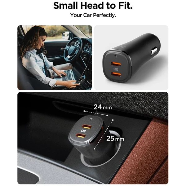 Spigen Essential (50W) nabíječka do auta černá - Nabíječky - Obrázek 49baa6102b5f46ea87b93a6576e9fcf5
