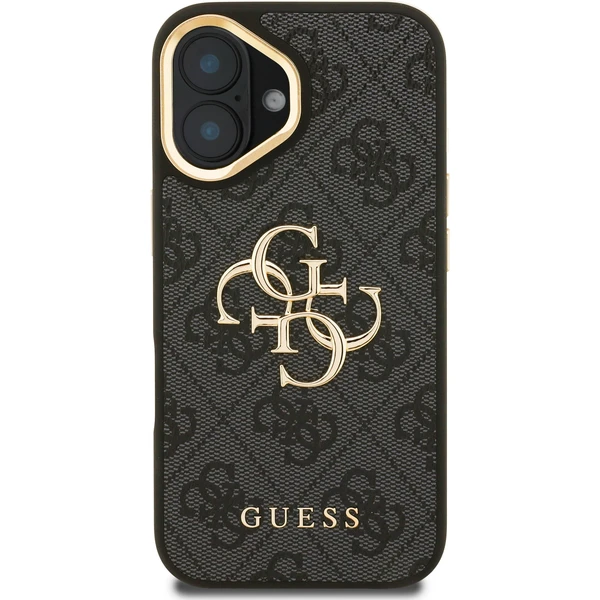 Guess PU 4G Metal Logo Stand Camera Frame kryt iPhone 16 černý - Pouzdra - Obrázek 49c5358823ed4d308d36ad313c720609