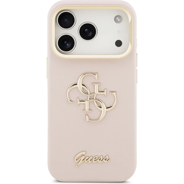 Guess PU Grained 4G Logo Stand Camera Frame kryt iPhone 17 Pro růžový - Pouzdra - Obrázek 49d1b971c08d4ed88140c7a2ab34e752