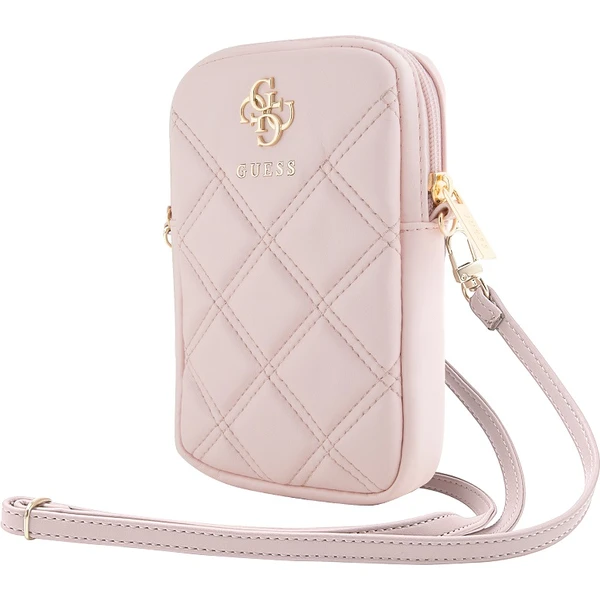 Guess PU Quilted 4G Metal Logo Wallet Phone Bag Zipper růžový - Popruhy a crossbody - Obrázek 4A82000N01