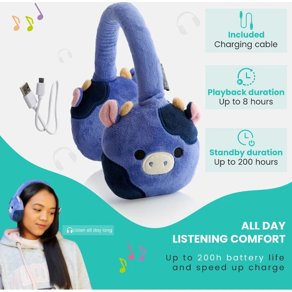 Lazerbuilt bezdrátová sluchátka Squishmallows - Ingred (plyšová) - Sluchátka - Obrázek 4ABG000K01
