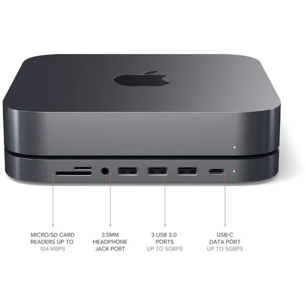 Satechi Aluminium Stand and Hub for Mac Mini vesmírně šedý - USB huby - Obrázek 4AL2700301