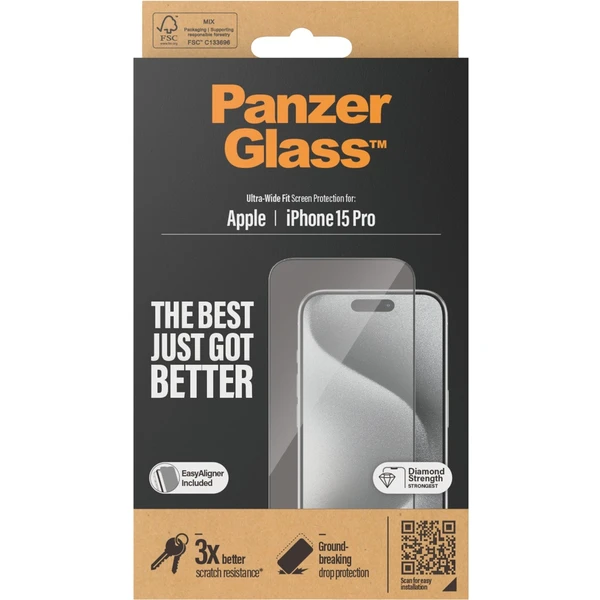 PanzerGlass Ultra-Wide Fit ochranné sklo Apple iPhone 15 Pro - Ochranné folie a skla - Obrázek 4ATS100501