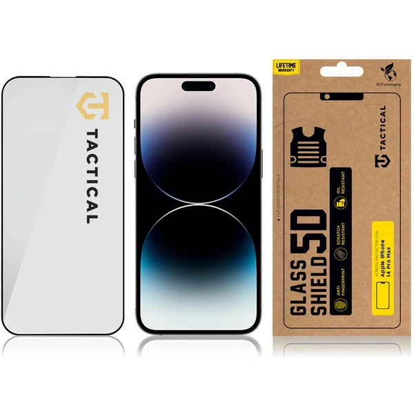 Tactical Glass Shield 5D sklo pro Apple iPhone 14 Pro Max černé - Ochranné folie a skla - Obrázek 4AVI300401