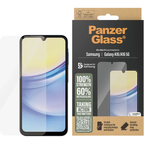 PanzerGlass® Ultra-Wide Fit sklo Samsung Galaxy A16 4G/A16 5G/A17 4G/A17 5G s instalačním rámečkem - Ochranné folie a skla - Obrázek 4AWC000K01