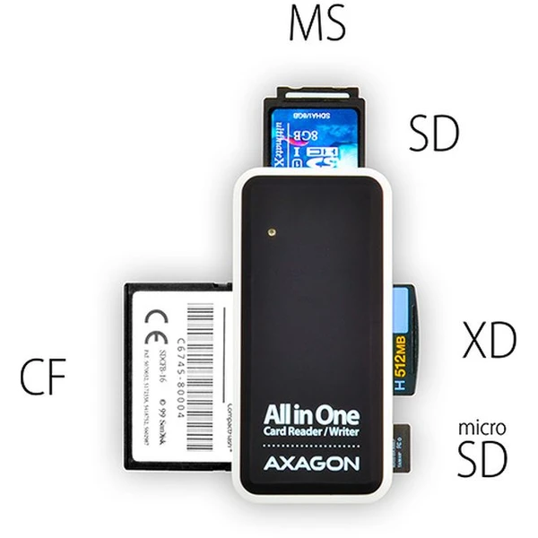 AXAGON CREX1 USB 2.0 externí MINI čtečka 5slot ALLINONE - Čtečky paměťových karet - Obrázek 4AZHF00101