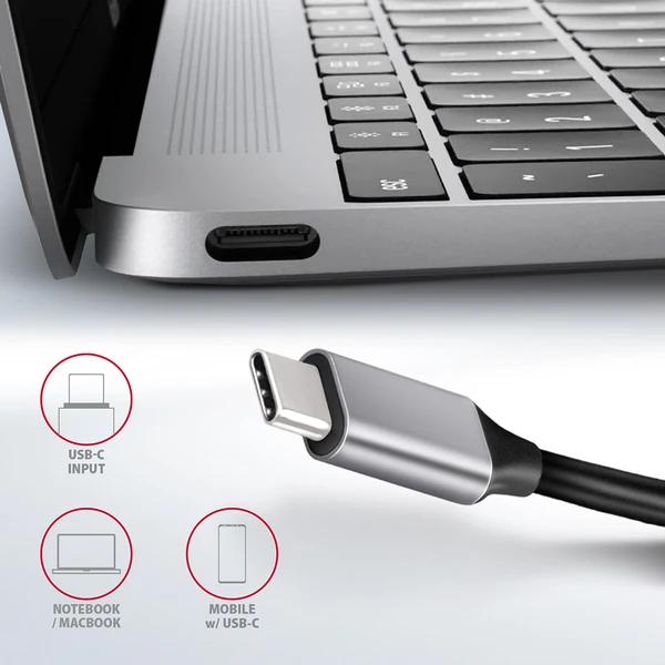AXAGON USB hub 3x USB-A, HDMI, RJ-45 kabel USB-C - Dokovací stanice - Obrázek 4B13G00101
