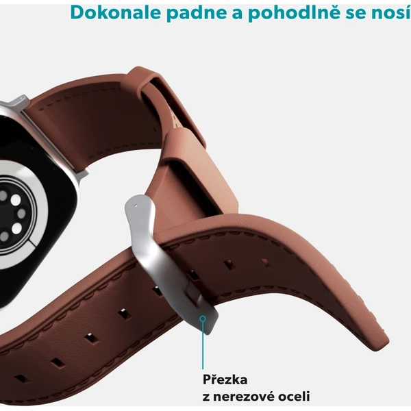 Epico Watch kožený řemínek pro Apple Watch 42/44/45/46/49mm hnědý - Řemínky - Obrázek 4CML000K01