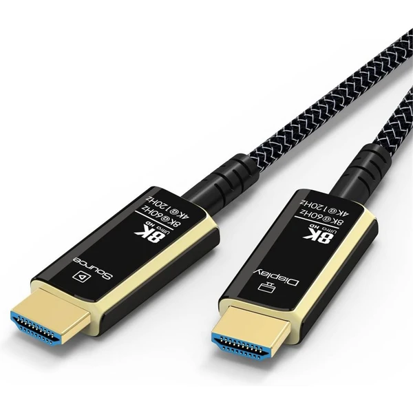 PremiumCord HDMI 2.1/HDMI 2.1 optický kabel s ethernetem 8K 25m černý/bílý - Kabely a redukce - Obrázek 4CR8700301