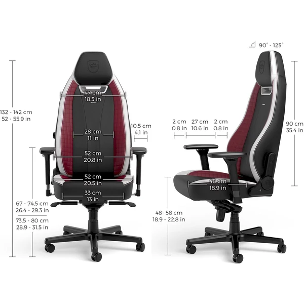 noblechairs LEGEND herní židle černo bílo červená - Židle - Obrázek 4CUA000J01