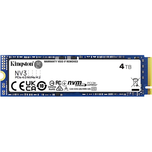 Kingston SSD NV3 4TB NVMe PCIe M.2 2280 (6000/5000MB/s) (SNV3S/4000G)