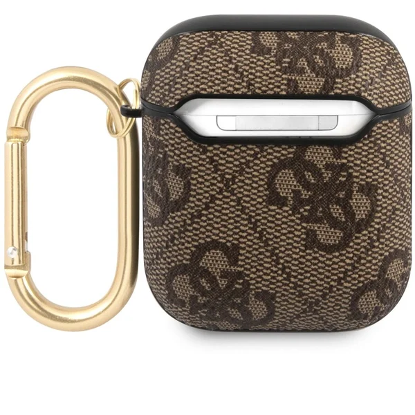 Guess 4G Script PC/PU pouzdro pro Airpods 1/2 hnědé - Pouzdra - Obrázek 4DAQ600301