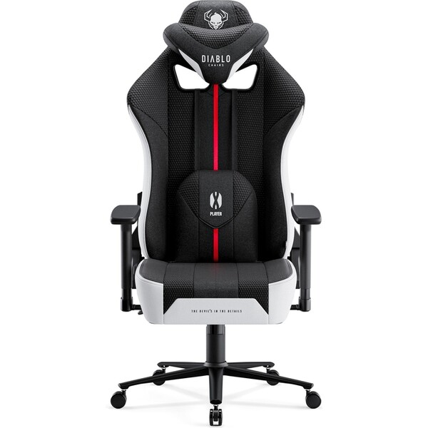 Diablo X-Player 2.0 King Size látková herní židle bílo-černá Černá/bílá