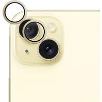 Epico hliníkové ochranné sklo na čočky fotoaparátu pro iPhone 15 / 15 Plus žlutá - Ochranné folie a skla