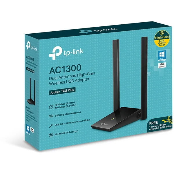 TP-Link Archer T4U Plus WiFi USB adaptér - Síťové adaptéry - Obrázek 4ENFF00101