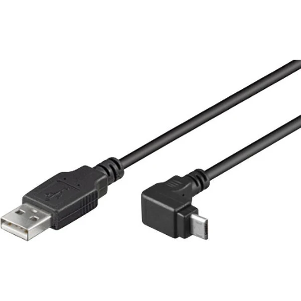 PremiumCord kabel micro USB 2.0, A-B konektor do úhlu 90° 3m - Kabely - Hlavní obrázek