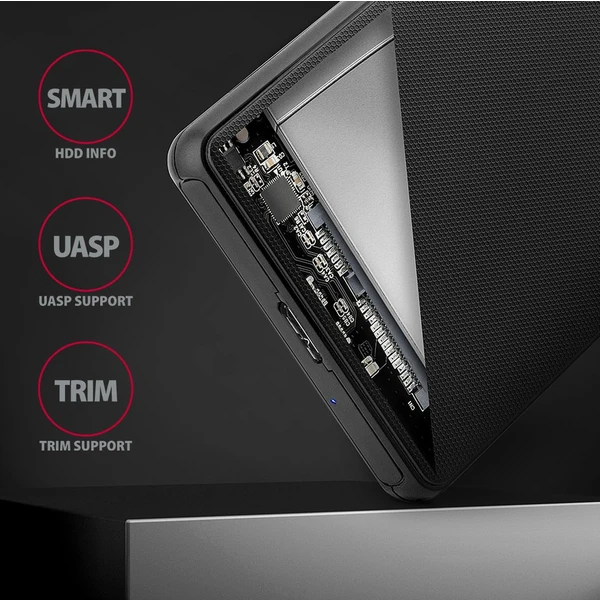 AXAGON externí box pro 2,5 SSD/HDD - USB 3.2 Gen 1 černý - Externí boxy - Obrázek 4GD0700301